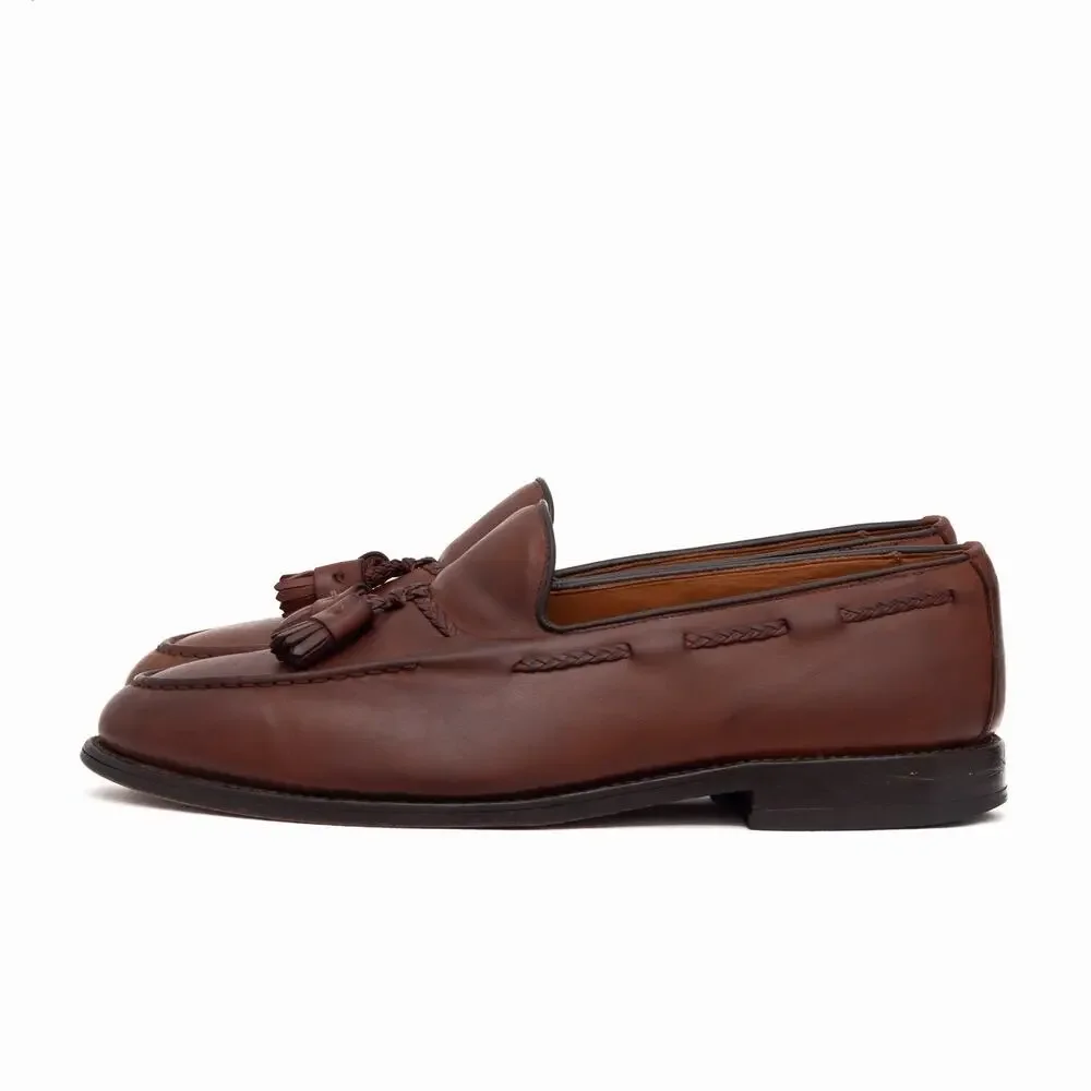$495 Allen Edmonds Brookwood Brown Leather Tassel Loafers — US 10 EEE